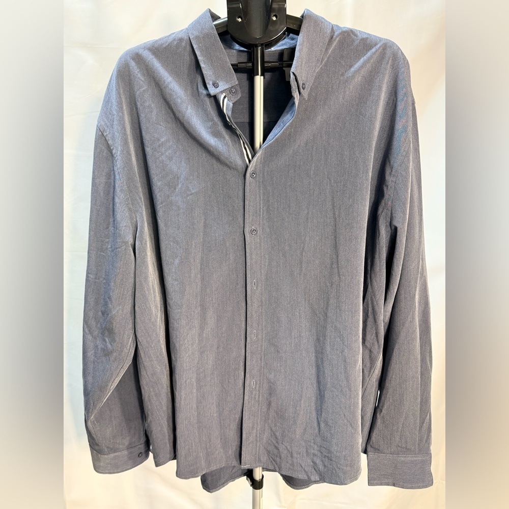 Men's Gray Button-Up Shirt - 4X